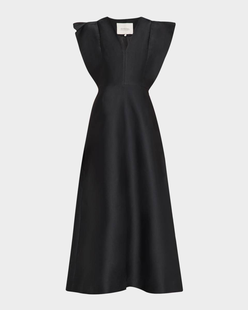 Electra Ruffle Cap-Sleeve Midi Dress